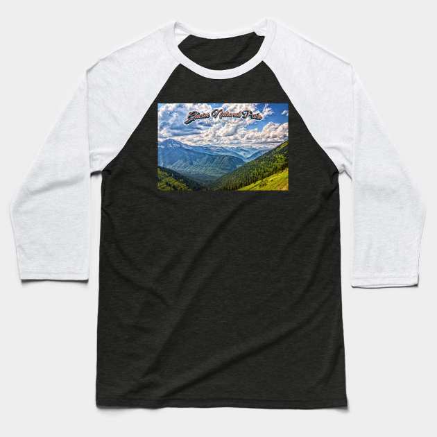 Glacier National Park Baseball T-Shirt by Gestalt Imagery